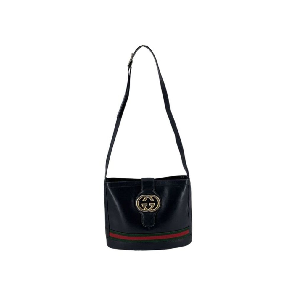 Gucci Vintage Leather Shoulder Bag Interlocking